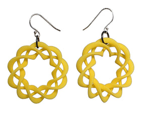 3D Printed Jewelry Nuclear Twist Ring Earrings