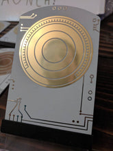 Load image into Gallery viewer, Metal Death Star Plans Data Card - Rogue One - **BONUS** Free &quot;Hope&quot; Display Stand
