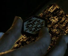 Load image into Gallery viewer, Functioning Battlestar Galactica: Blood &amp; Chrome Necklace &#39;cylon chip&#39;