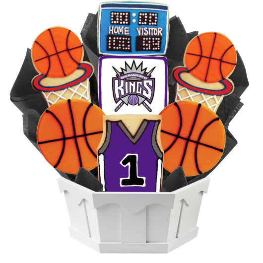 NBA1-SAC - Pro Basketball Bouquet - Sacramento Cookie Bouquet